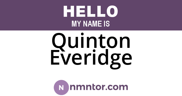 Quinton Everidge