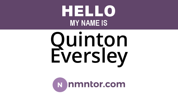 Quinton Eversley