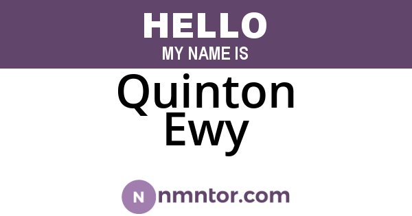 Quinton Ewy