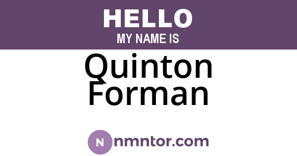 Quinton Forman