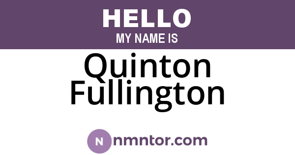 Quinton Fullington
