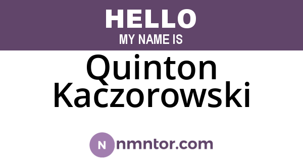 Quinton Kaczorowski