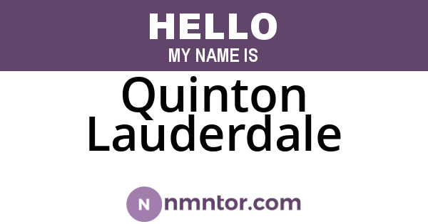 Quinton Lauderdale