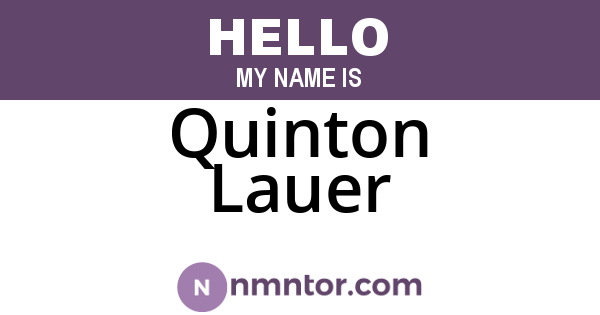 Quinton Lauer