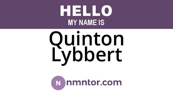 Quinton Lybbert