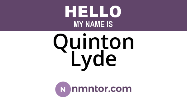 Quinton Lyde