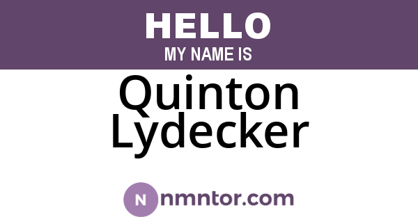 Quinton Lydecker