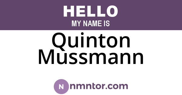 Quinton Mussmann