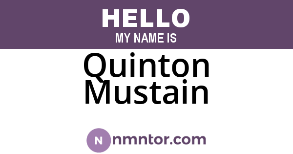 Quinton Mustain