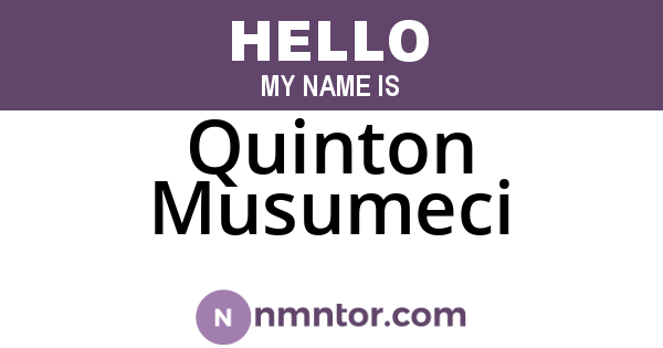 Quinton Musumeci