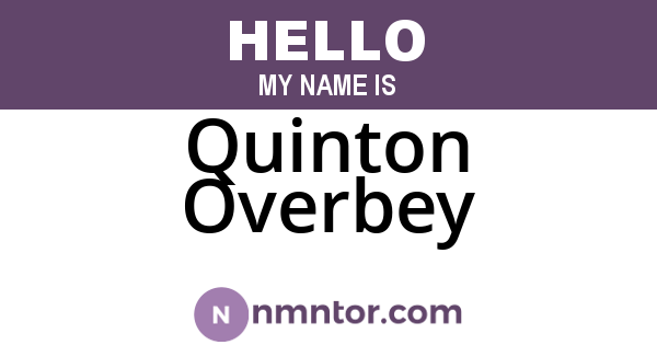 Quinton Overbey