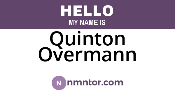 Quinton Overmann