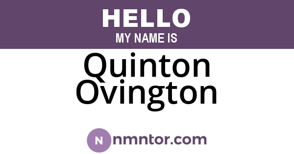 Quinton Ovington