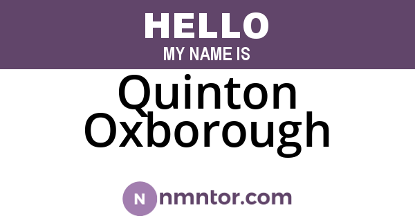 Quinton Oxborough