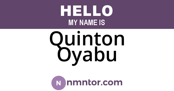 Quinton Oyabu