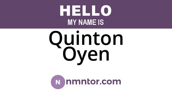 Quinton Oyen