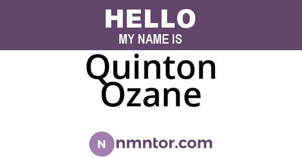 Quinton Ozane