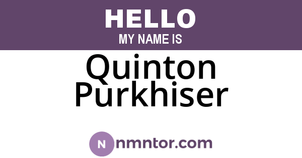 Quinton Purkhiser