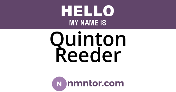 Quinton Reeder