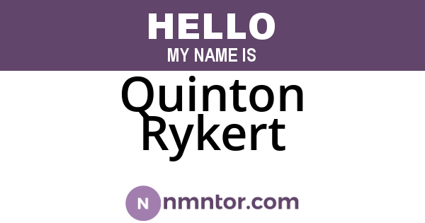 Quinton Rykert