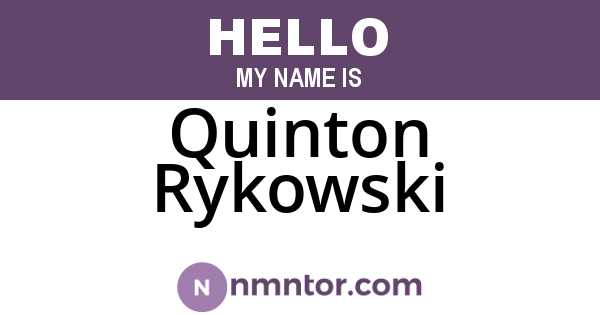 Quinton Rykowski
