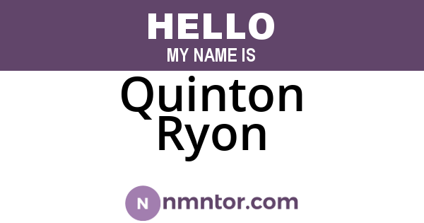 Quinton Ryon