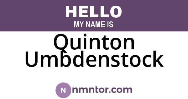 Quinton Umbdenstock