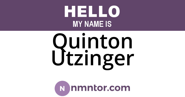 Quinton Utzinger