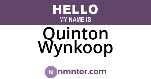 Quinton Wynkoop