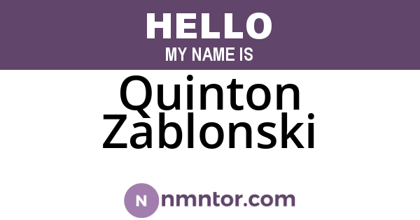Quinton Zablonski