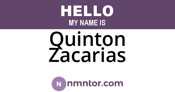 Quinton Zacarias