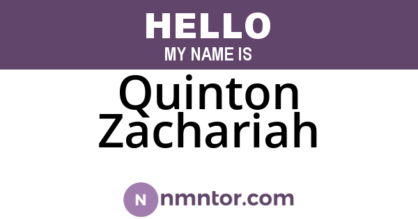 Quinton Zachariah
