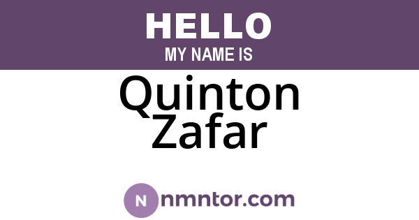 Quinton Zafar