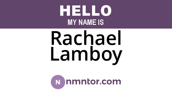 Rachael Lamboy