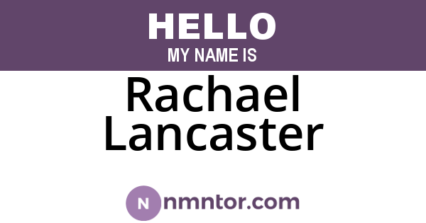 Rachael Lancaster