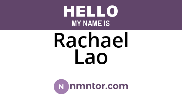 Rachael Lao