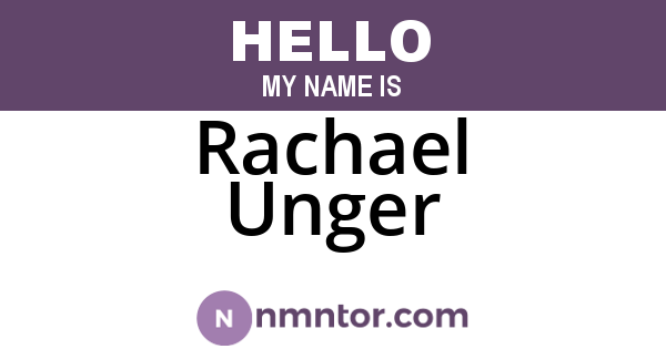Rachael Unger