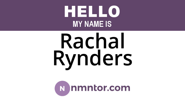 Rachal Rynders
