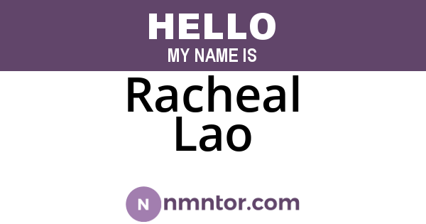 Racheal Lao