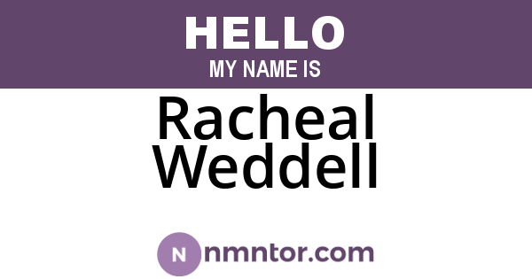 Racheal Weddell