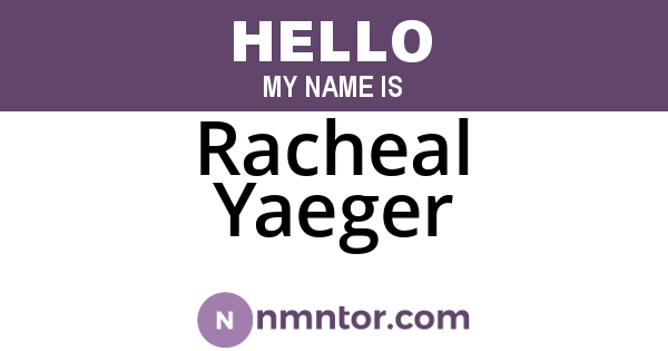 Racheal Yaeger