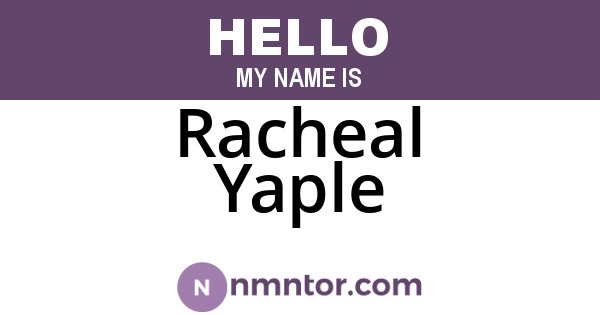 Racheal Yaple