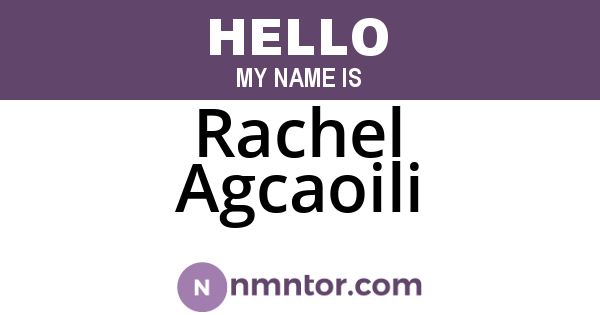 Rachel Agcaoili