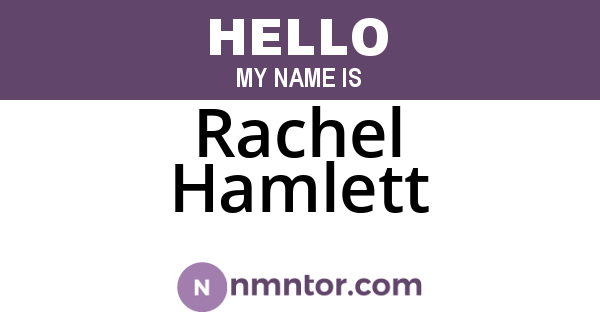 Rachel Hamlett