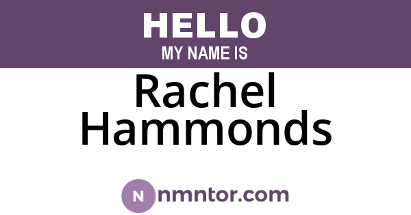 Rachel Hammonds