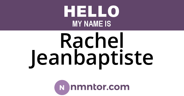 Rachel Jeanbaptiste