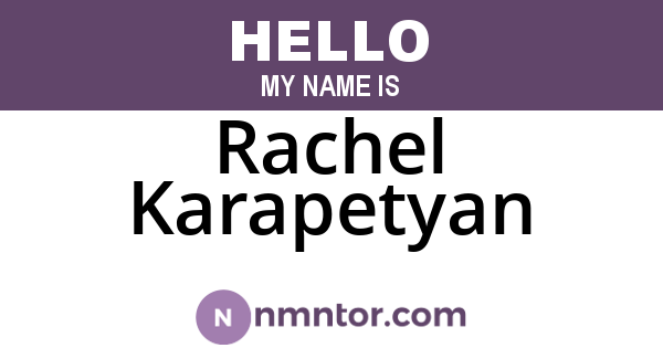 Rachel Karapetyan