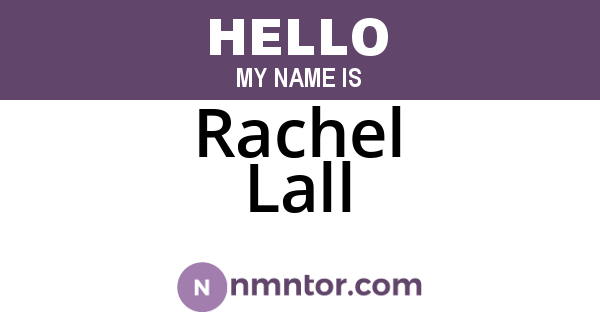 Rachel Lall
