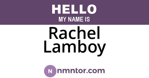 Rachel Lamboy