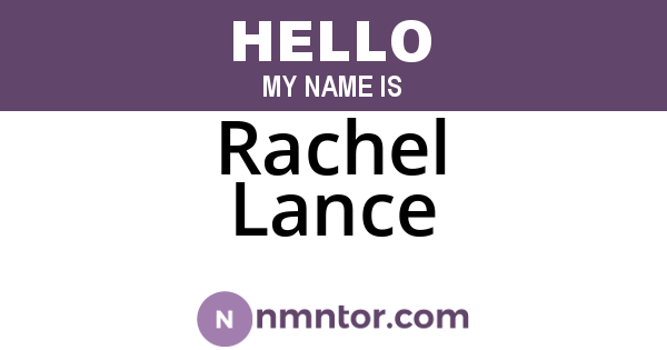 Rachel Lance